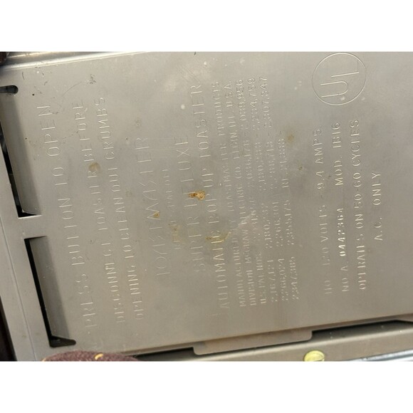 Toastmaster Super Deluxe Toaster Chrome Auto Pop Up MCM Vtg 1950s Works Well - Picture 11 of 14